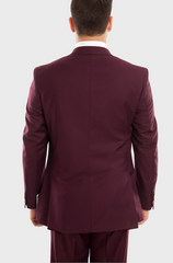 Burgundy One Button Slim Fit Suit