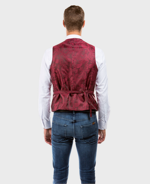Burgundy Tweed Collared Vest