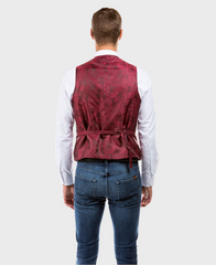 burgundy tweed suit vest 