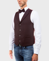 burgundy tweed waistcoat 