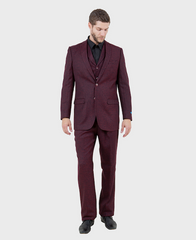 Burgundy Tweed 3 Piece Suit