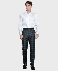 charcoal plaid suit pants 