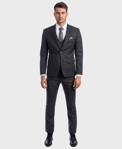 Men s Charcoal Ultra Slim Fit 3 Piece Suit Dark Grey Suit Wedding Flex Suits