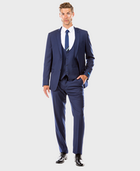 Dark Blue Pinstripe Hybrid Fit 3 Piece Suit