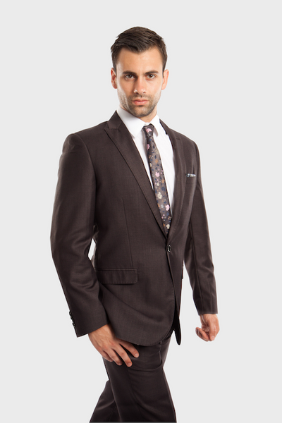 Dark Grey One Button Slim Fit Suit