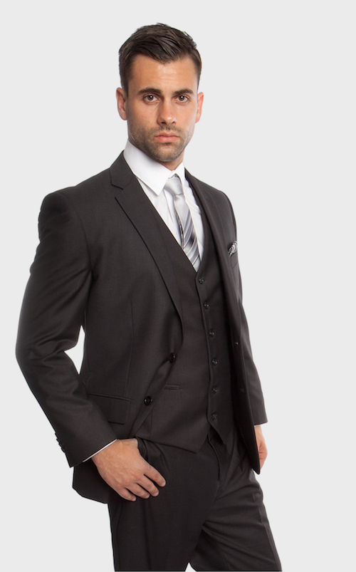 Dark Grey Modern Fit 3-Piece Suit