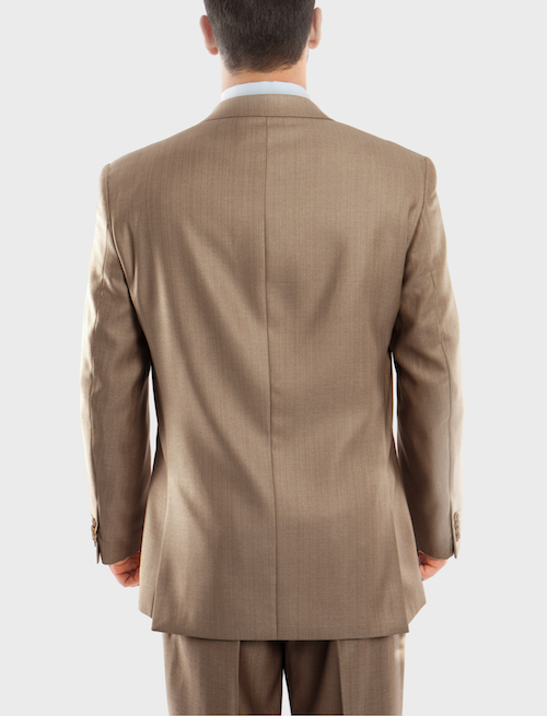 Dark Tan Sharkskin Modern Fit 3-Piece Suit