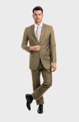 Dark Taupe 2 Button Twill Modern Fit Suit