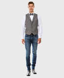 Gray Tweed Collared Vest