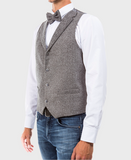 Gray Tweed Collared Vest
