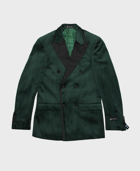 Green Velvet-Double Breasted-Blazer
