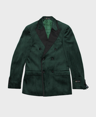 green Velvet Double Breasted Blazer