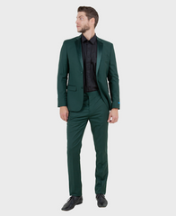 green tuxedo with black shirt 