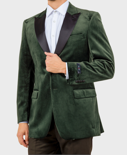 green velvet blazer