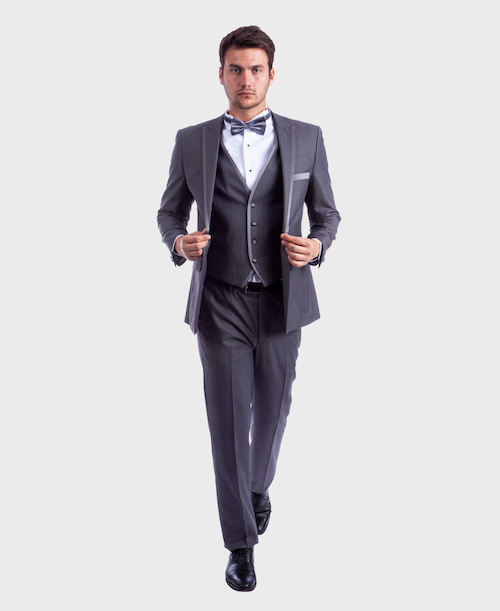 grey 3 piece prom tux