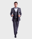 Grey Slim Fit Peak Lapel Tuxedo
