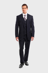 Grey Pinstripe Modern Fit 3 Piece Suit