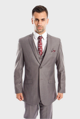 Grey Modern Fit 3-Piece Suit