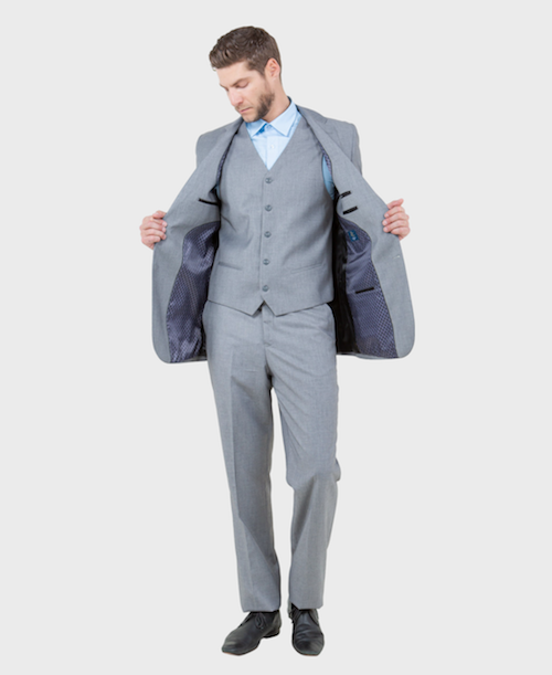 Grey Wool Modern Fit 3 Piece Suit