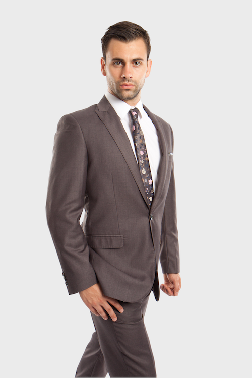 Grey One Button Slim Fit Suit