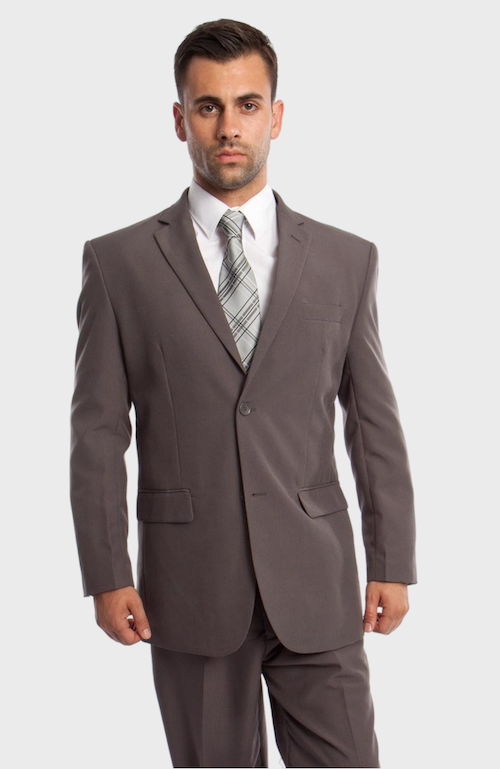 Grey 2 Piece Pinstripe Modern Fit Suit