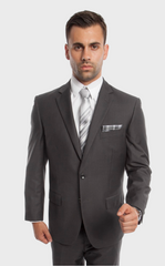 Grey 2 Button Twill Modern Fit Suit