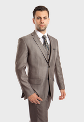 Grey Sharkskin Modern Fit 3-Piece Suit