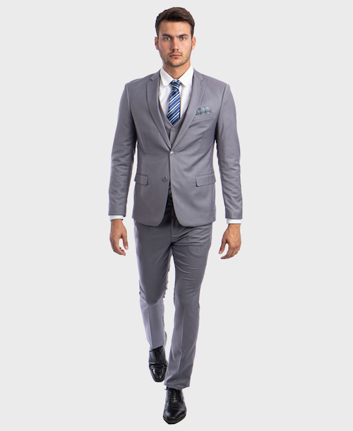 Gray Ultra Slim Fit 3-Piece Prom Suit