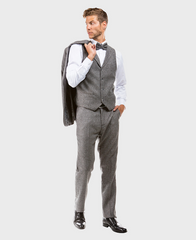 Gray Tweed 3 Piece Suit