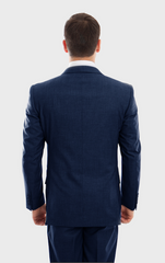 Indigo Blue Wool Modern Fit 3 Piece Suit