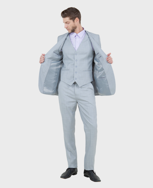 light grey 3 piece suit