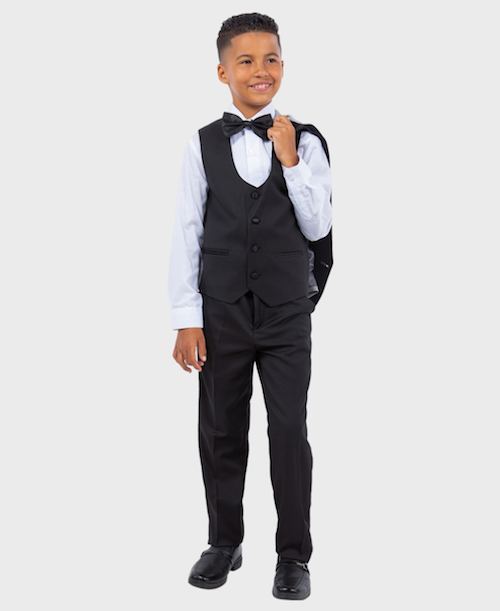 Boys Shawl Collar Light Grey Tuxedo