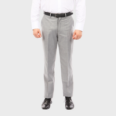 Light Grey Slim Fit Flat Front Dress Pants