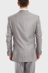 Light Grey Sharkskin Modern Fit 3-Piece Suit