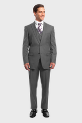 Light Grey Pinstripe Modern Fit 3 Piece Suit