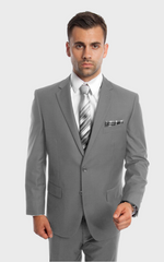 Light Grey 2 Button Twill Modern Fit Suit