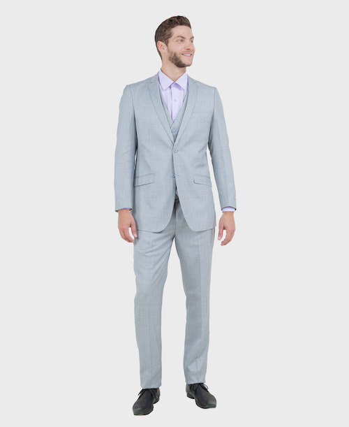 light grey suit wedding