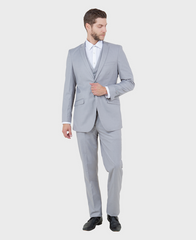 Light Grey 3 Piece Slim Fit Vested Suit