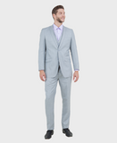 Light Grey 3 Piece Shiny Sharkskin Suit