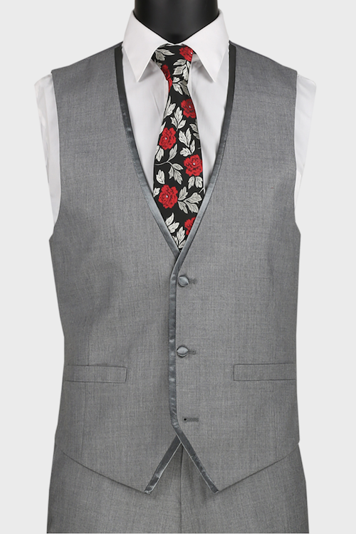 light grey tuxedo vest 