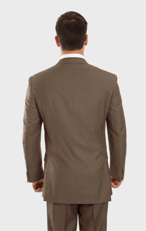 Light Olive 100% Wool Stripe Suit