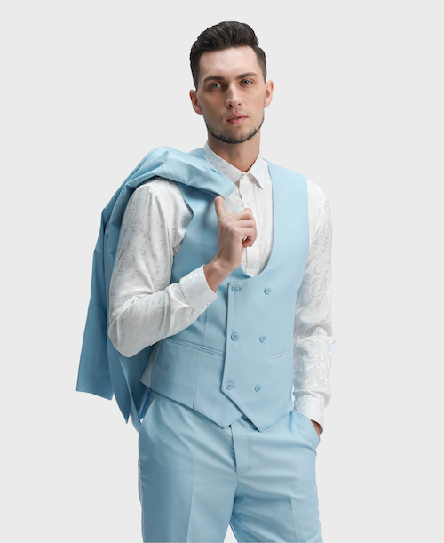 mens baby blue suit