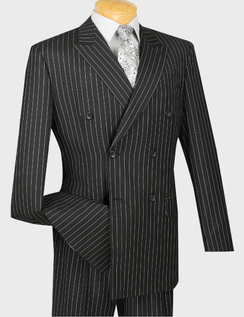 mens black double breasted suit