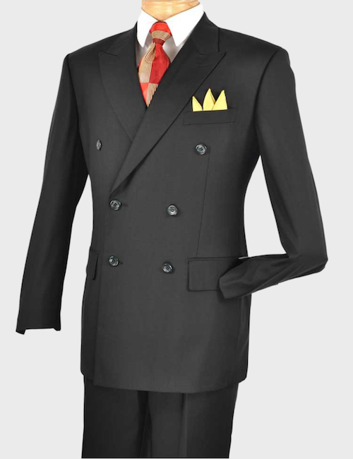 mens black double breasted suit