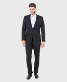 Black Wool Twill Modern Fit windowpane Suit