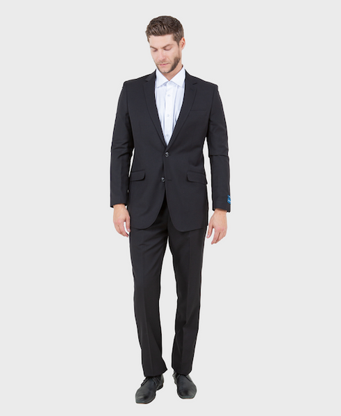 Black Wool Twill Modern Fit windowpane Suit