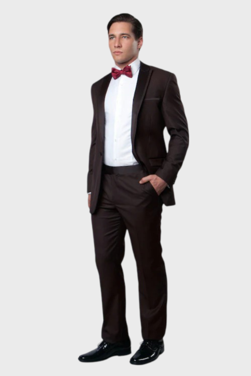 Brown Prom Slim Fit Tuxedo