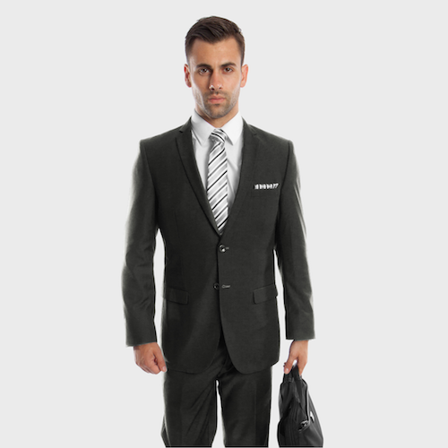 Two Button Charcoal Slim Fit Suit