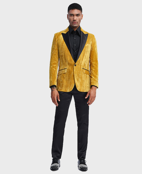 mens gold velvet blazer