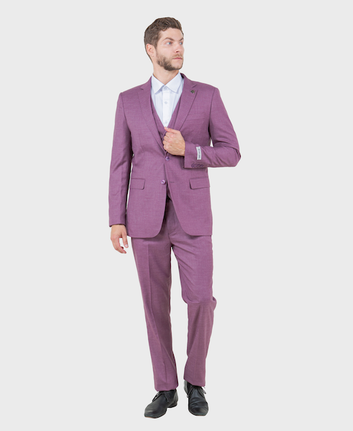 Purple Sharkskin Three Piece Suit